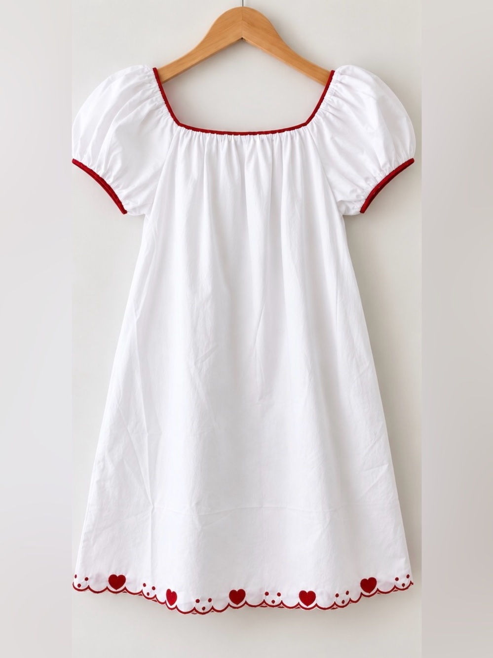 Sorella Nya Cotton Dress White Red Heart Embroidery S NWT - Picture 8 of 8